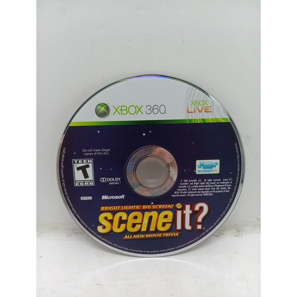 Xbox 360 Scene It All New Movie Trivia Game DISC ONLY